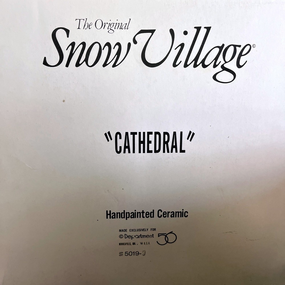Department 56 Original Snow Village "CATHEDRAL" 1987 5019-9 - Picture 2 of 10